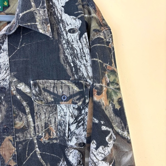 Cabela’s Camo Leaves & Logs Button Down Midweight Shirt Jacket Size XL Tall - Picture 6 of 14
